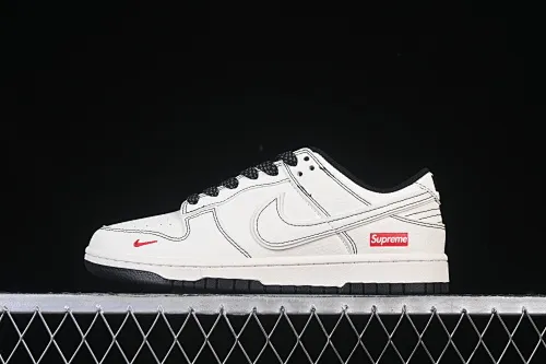 All categories Nk SB Dunk Series Nk SB Dunk Low High-end customized low-top sneakers Nike SB Dunk Low Supreme co-branded beige line with small red hook High-end customized low-top casual sneakers HH7518-098